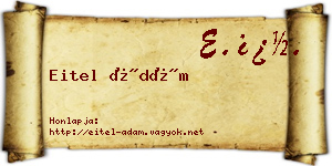 Eitel Ádám névjegykártya