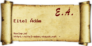 Eitel Ádám névjegykártya
